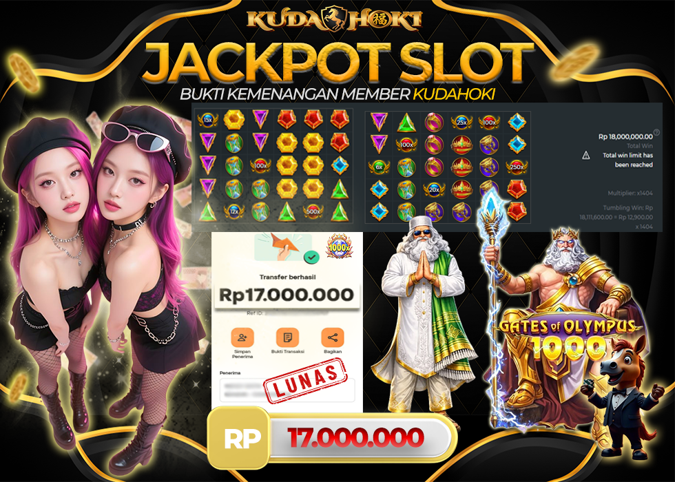 KUDAHOKI JACKPOT SLOT GATES OF OLYMPUS x1000 RP 17.000.000 ,- LUNAS
