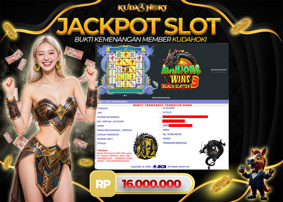 KUDAHOKI JACKPOT SLOT MAHJONG WINS 3 -BLACK SCATTER RP 16.000.000 ,- LUNAS