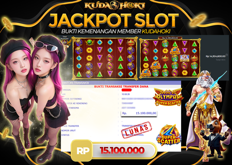 KUDAHOKI JACKPOT SLOT GATES OF OLYMPUS SUPER SCATTER RP 15.100.000 ,- LUNAS