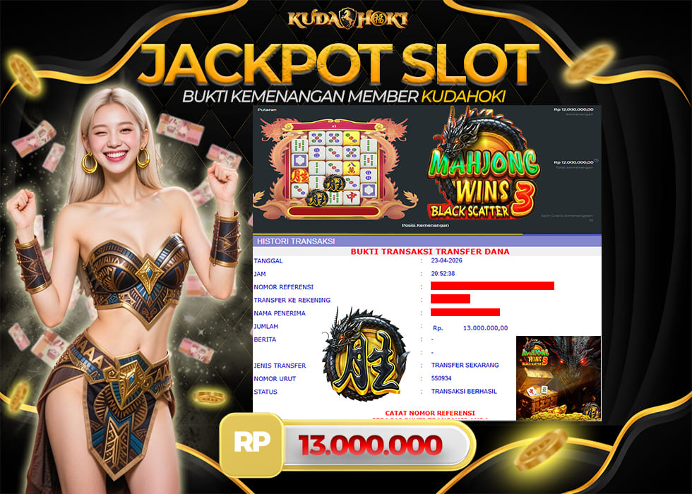 KUDAHOKI JACKPOT SLOT MAHJONG WINS 3 -BLACK SCATTER RP 13.000.000 ,- LUNAS