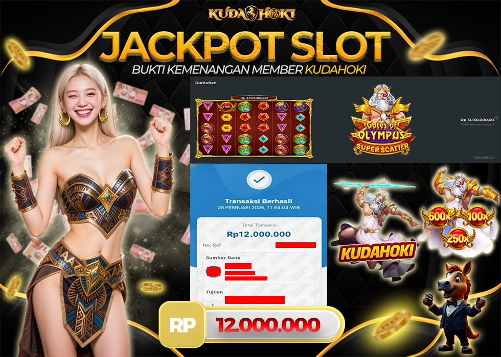 KUDAHOKI JACKPOT SLOT GATES OF OLYMPUS SUPER SCATTER RP 12.000.000 ,- LUNAS
