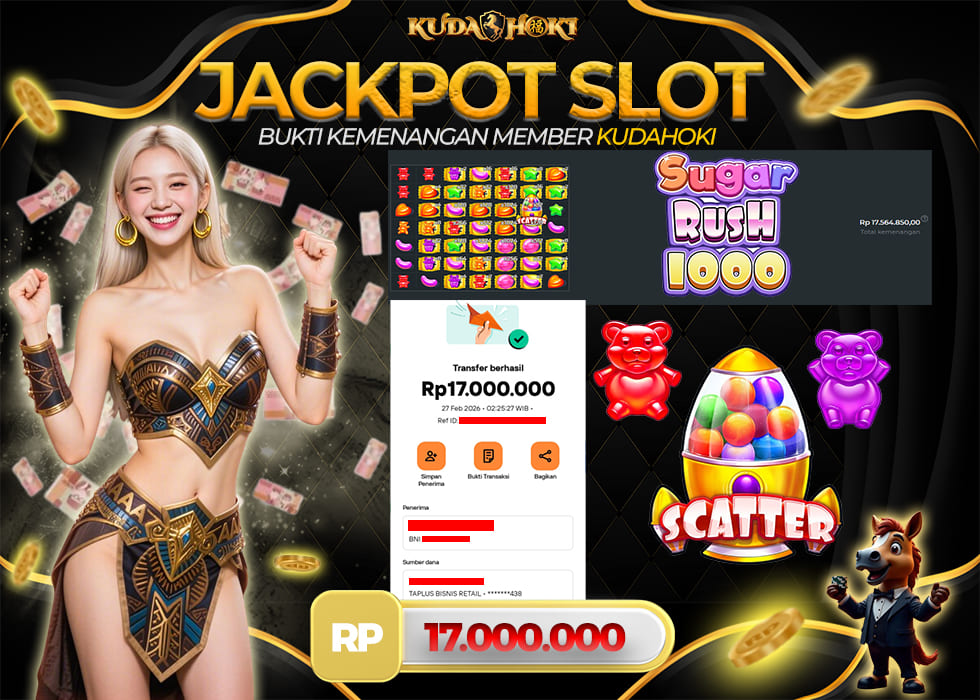KUDAHOKI JACKPOT SLOT SUGAR RUSH 1000 RP 17.000.000 ,- LUNAS