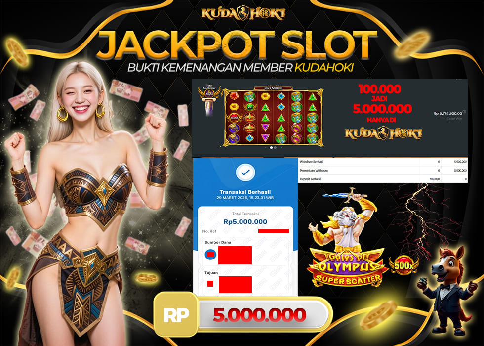 KUDAHOKI JACKPOT SLOT GATES OF OLYMPUS SUPER SCATTER RP 5.000.000 ,- LUNAS