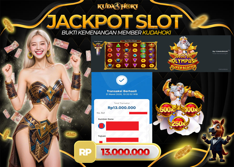 KUDAHOKI JACKPOT SLOT GATES OF OLYMPUS SUPER SCATTER RP 13.000.000 ,- LUNAS