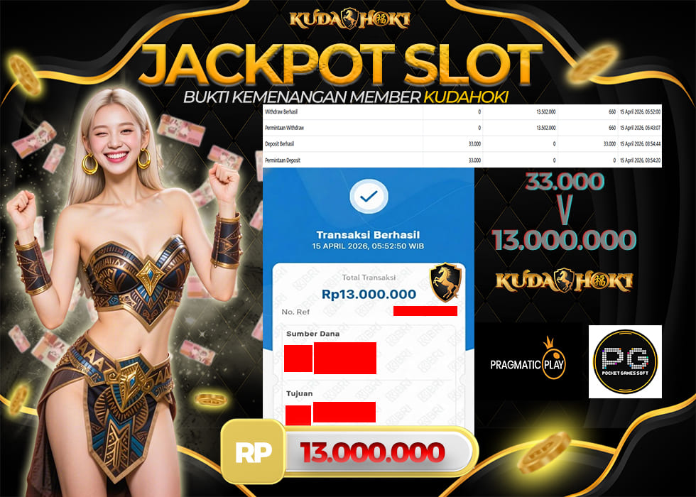 KUDAHOKI JACKPOT SLOT PRAGMATIC PLAY DAN PG SOFT RP 13.000.000 ,- LUNAS