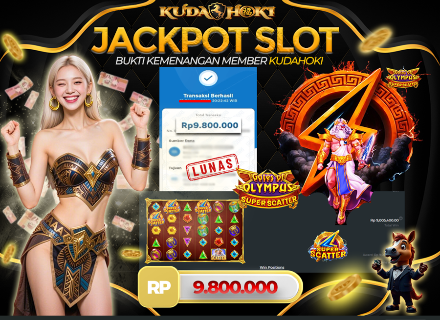 KUDAHOKI JACKPOT SLOT GATES OF OLYMPUS SUPER SCATTER RP 9.800.000 ,- LUNAS