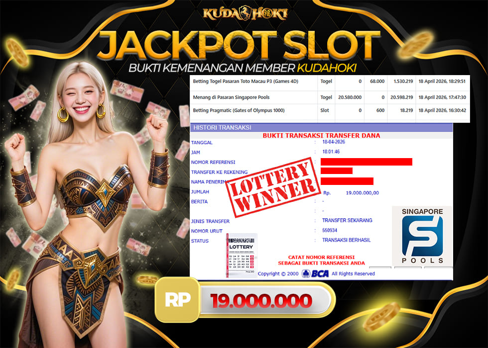 KUDAHOKI JACKPOT TOGEL SINGAPORE POOLS RP 19.000.000 ,- LUNAS