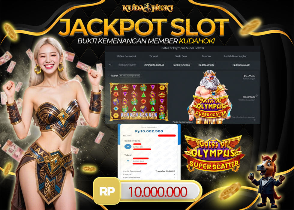 KUDAHOKI JACKPOT SLOT GATES OF OLYMPUS SUPER SCATTER RP 10.000.000 ,- LUNAS