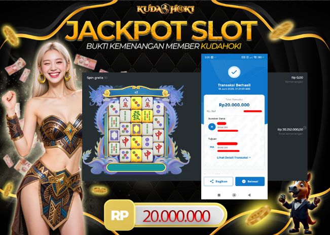 KUDAHOKI JACKPOT SLOT MAHJONG WINS 3 - BLACK SCATTER RP 20.000.000 ,- LUNAS