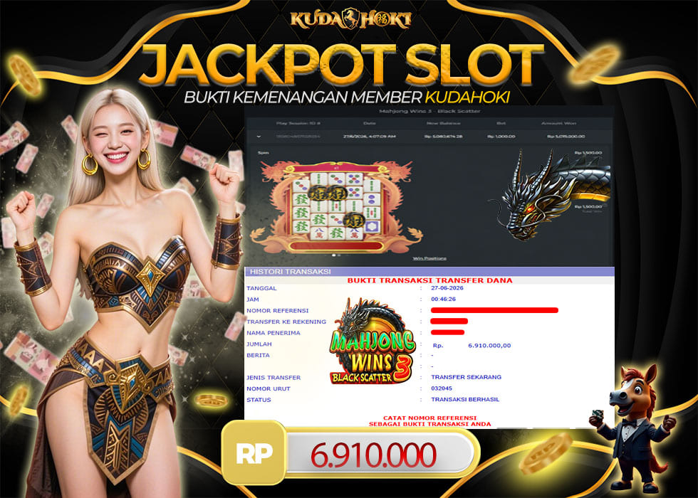 KUDAHOKI JACKPOT SLOT MAHJONG WINS 3 BLACK SCATTER RP 6.910.000 ,- LUNAS