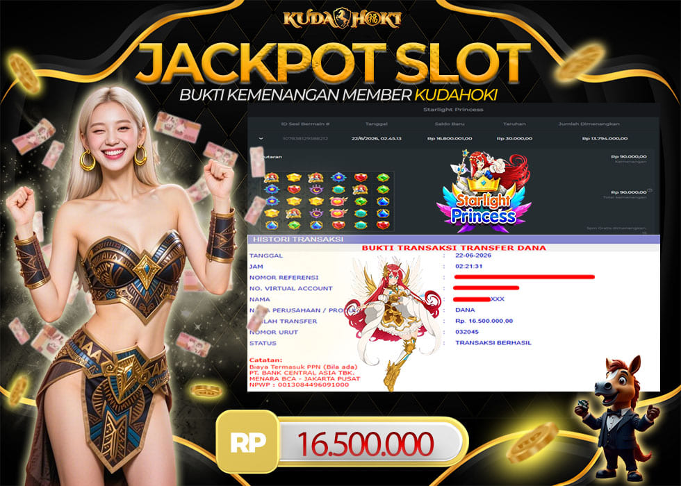KUDAHOKI JACKPOT SLOT STARLIGHT PRINCESS RP 16.500.000 ,- LUNAS