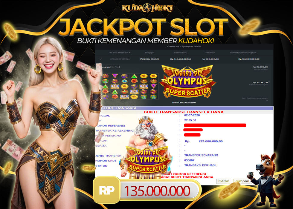 KUDAHOKI JACKPOT SLOT GATES OF OLYMPUS SUPER SCATTER RP 135.000.000 ,- LUNAS