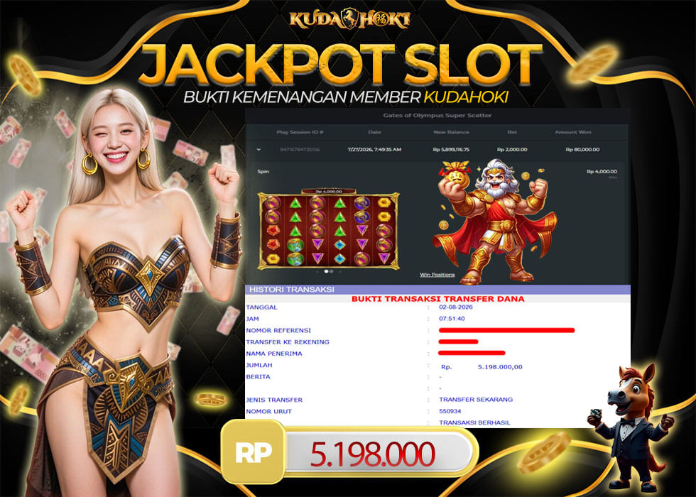 KUDAHOKI JACKPOT SLOT GATES OF OLYMPUS SUPER SCATTER RP 5.198.000 ,- LUNAS