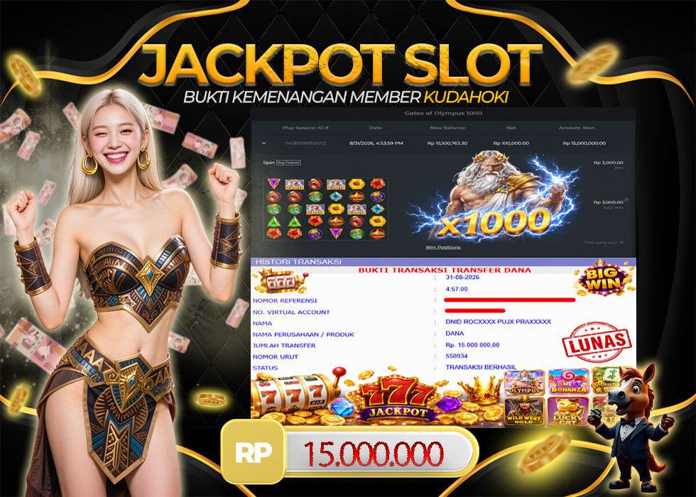 KUDAHOKI JACKPOT SLOT GATES OF OLYMPUS 1000 RP 15.000.000 ,- LUNAS
