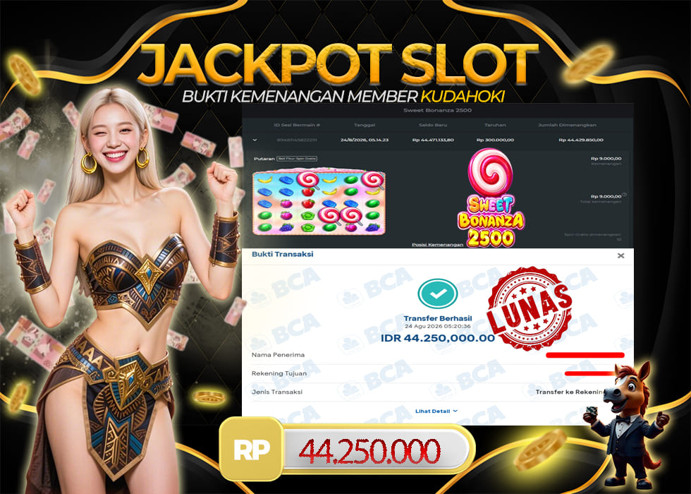 KUDAHOKI JACKPOT SLOT SWEET BONANZA 2500 RP 44.250.000 ,- LUNAS
