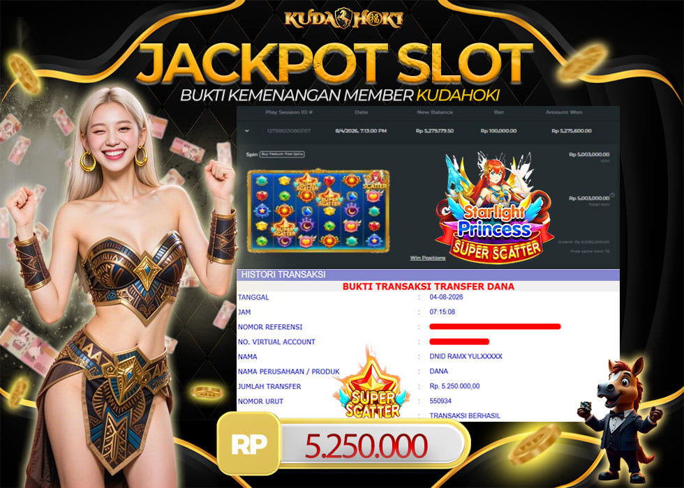 KUDAHOKI JACKPOT SLOT STARLIGHT PRINCESS SUPER SCATTER RP 5.250.000 ,- LUNAS