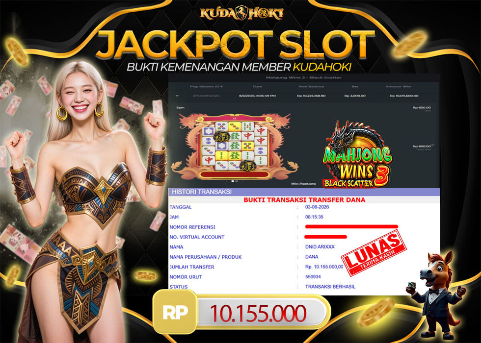 KUDAHOKI JACKPOT SLOT MAHJONG WINS 3 BLACK SCATTER RP 10.155.000 ,- LUNAS