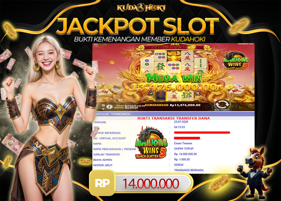 KUDAHOKI JACKPOT SLOT MAHJONG WINS 3 BLACK SCATTER RP 14.000.000 ,- LUNAS