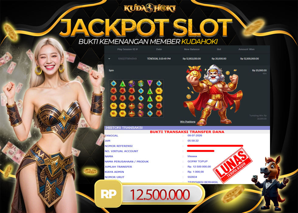 KUDAHOKI JACKPOT SLOT GATES OF OLYMPUS RP 12.500.000 ,- LUNAS