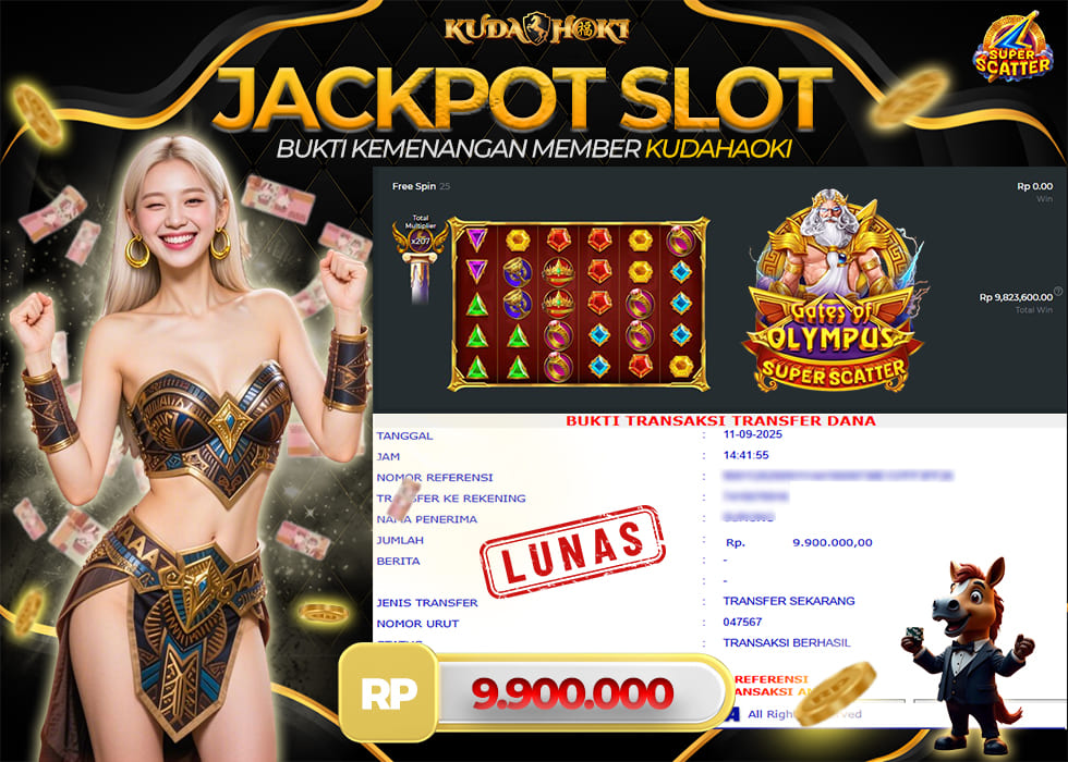 KUDAHOKI JACKPOT GATES OF OLYMPUS SUPER SCATTER RP 9.900.000 ,- LUNAS