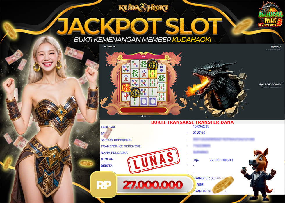 KUDAHOKI JACKPOT JACKPOT MAHJONG WINS 3 BLACK SCATTER RP 27.000.000 ,- LUNAS