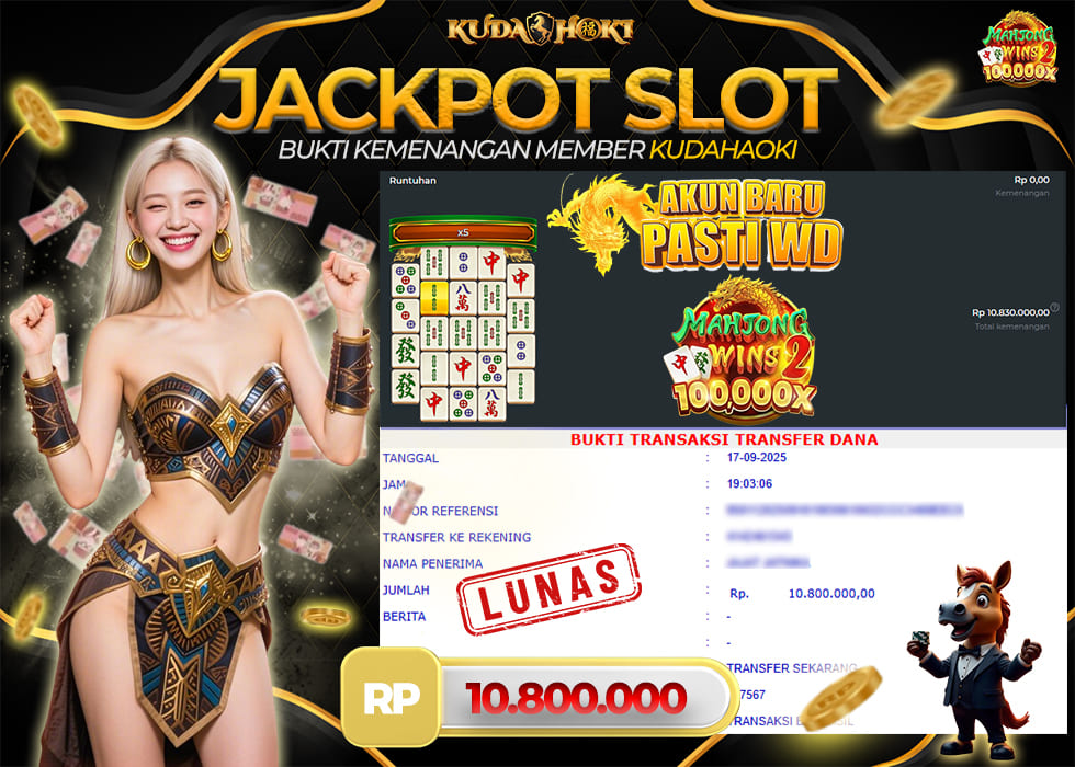 KUDAHOKI JACKPOT PRAGMATIC MAHJONG WINS 2  RP 10.800.000 ,- LUNAS