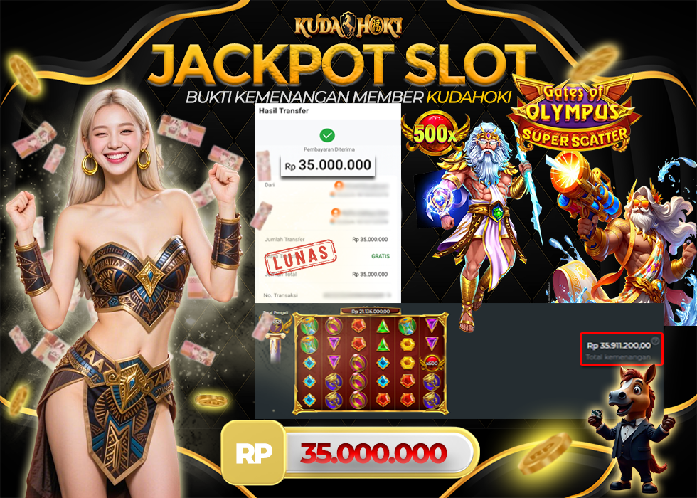 KUDAHOKI JACKPOT SLOT GATES OF OLYMPUS SUPER SCATTER RP 35.000.000 ,- LUNAS