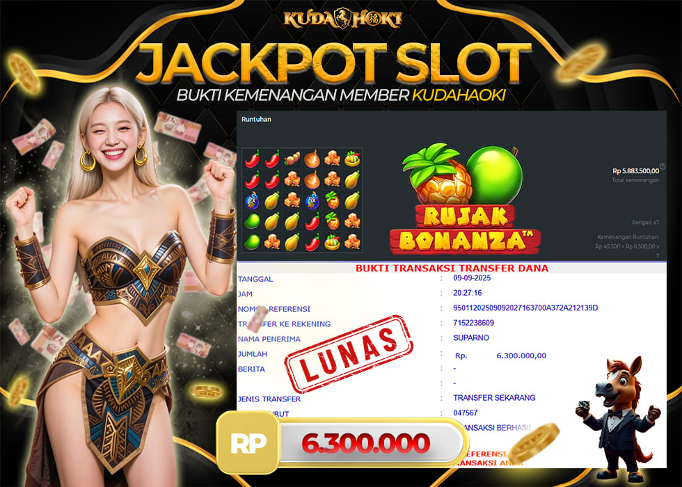 KUDAHOKI JACKPOT RUJAK BONANZA RP 6.300.000 ,- LUNAS