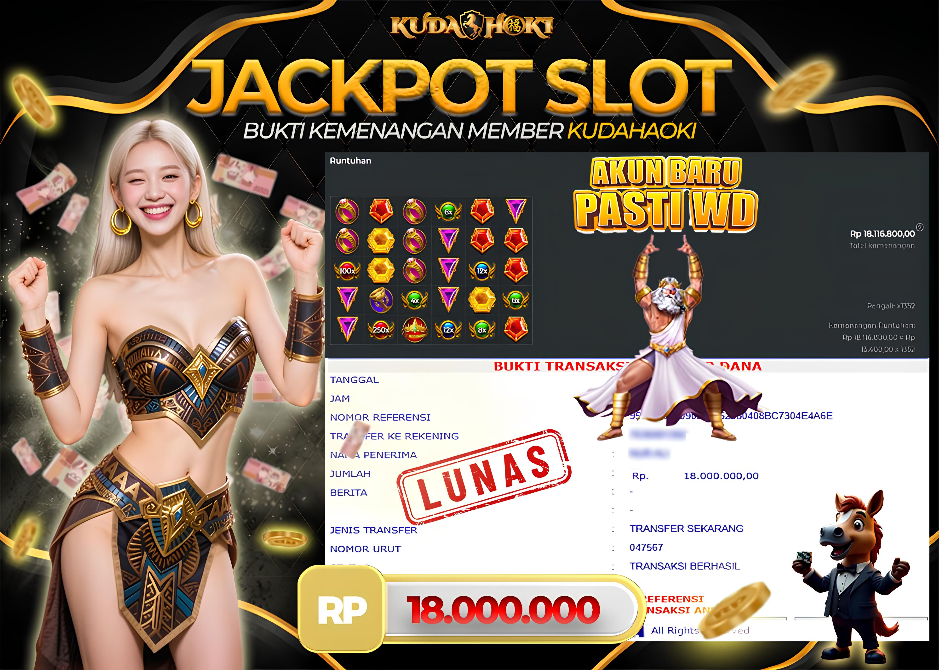 KUDAHOKI JACKPOT GATES OF OLYMPUS RP 18.000.000 ,- LUNAS