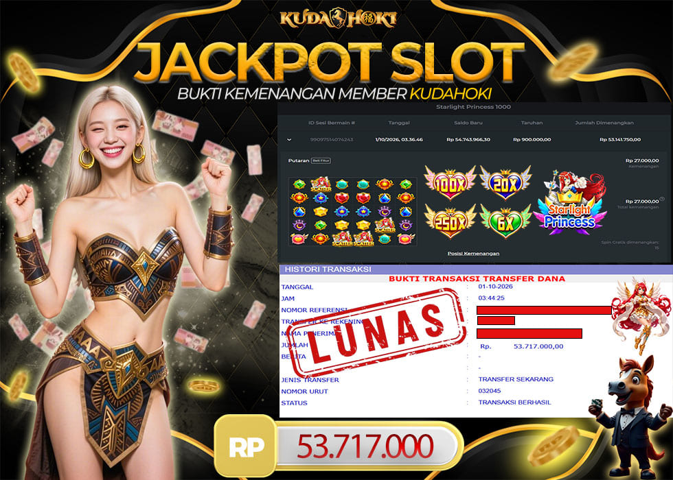 KUDAHOKI JACKPOT SLOT STARLIGHT PRINCESS 1000 RP 53.717.000.,- LUNAS
