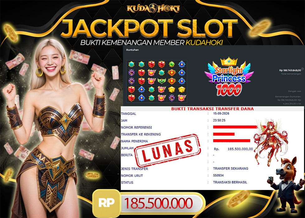 KUDAHOKI JACKPOT SLOT STARLIGHT PRINCESS 1000 RP 185.500.000.,- LUNAS
