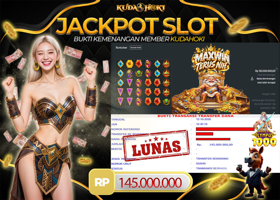 KUDAHOKI JACKPOT SLOT GATES OF OLYMPUS 1000 RP 145.000.000 ,- LUNAS
