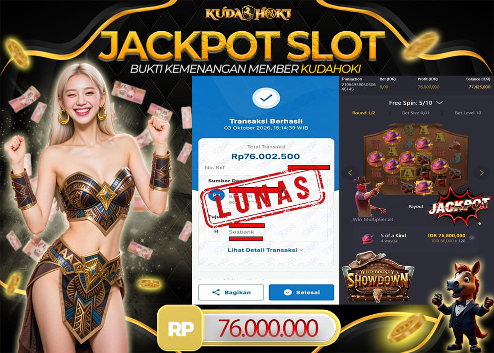 KUDAHOKI JACKPOT SLOT Wild Bounty Showdown RP 76.000.000 ,- LUNAS