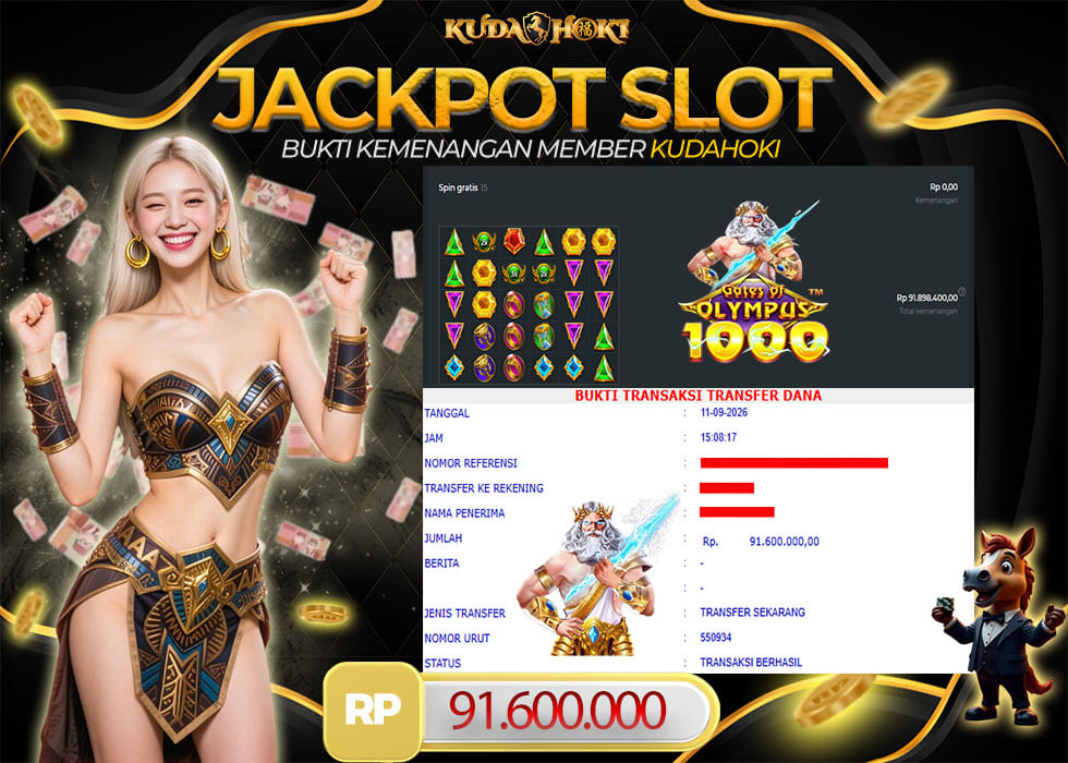 KUDAHOKI JACKPOT SLOT GATES OF OLYMPUS 1000 RP 91.600.000 ,- LUNAS