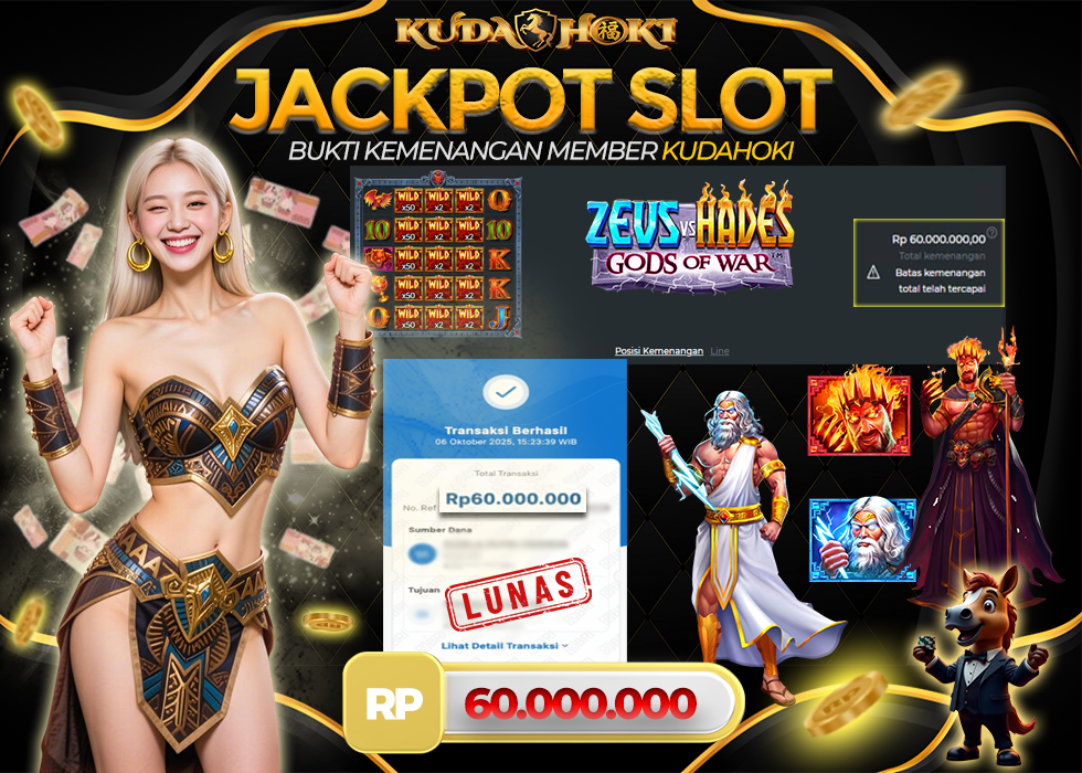 KUDAHOKI JACKPOT SLOT Zeus vs Hades - Gods of War RP 60.000.000 ,- LUNAS