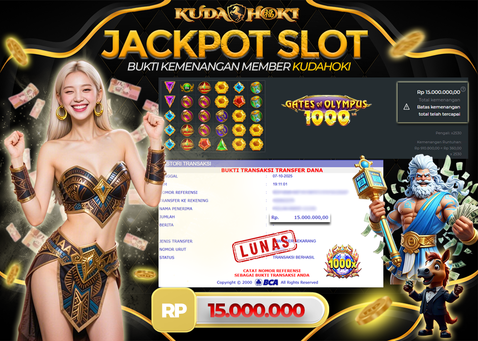 KUDAHOKI JACKPOT SLOT GATES OF OLYMPUS 1000 RP 15.000.000 ,- LUNAS