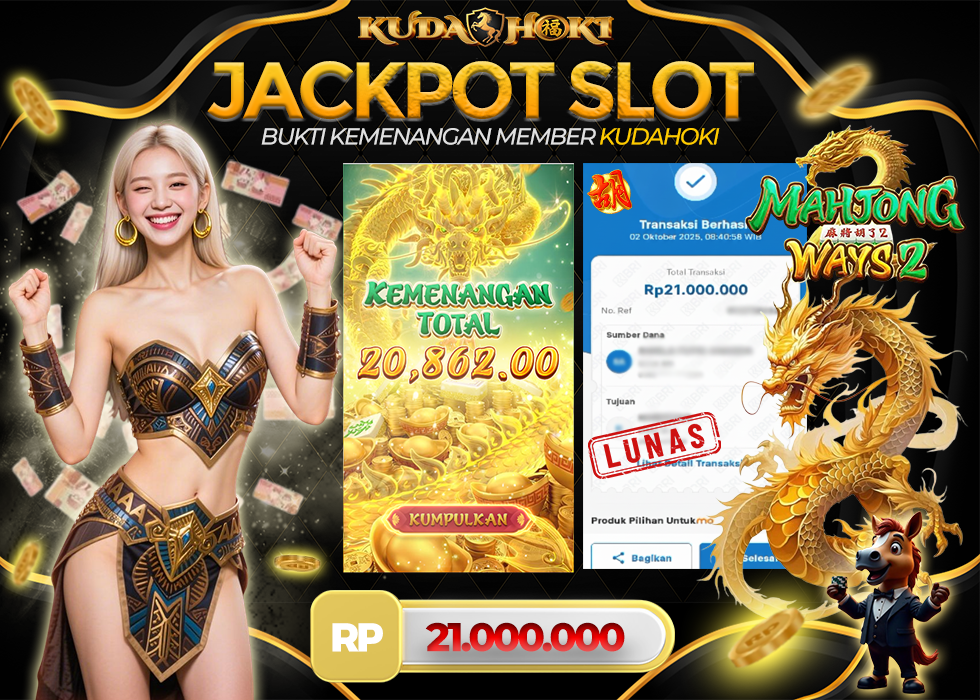 KUDAHOKI JACKPOT SLOT MAHJONG WAYS 2 RP 21.000.000 ,- LUNAS