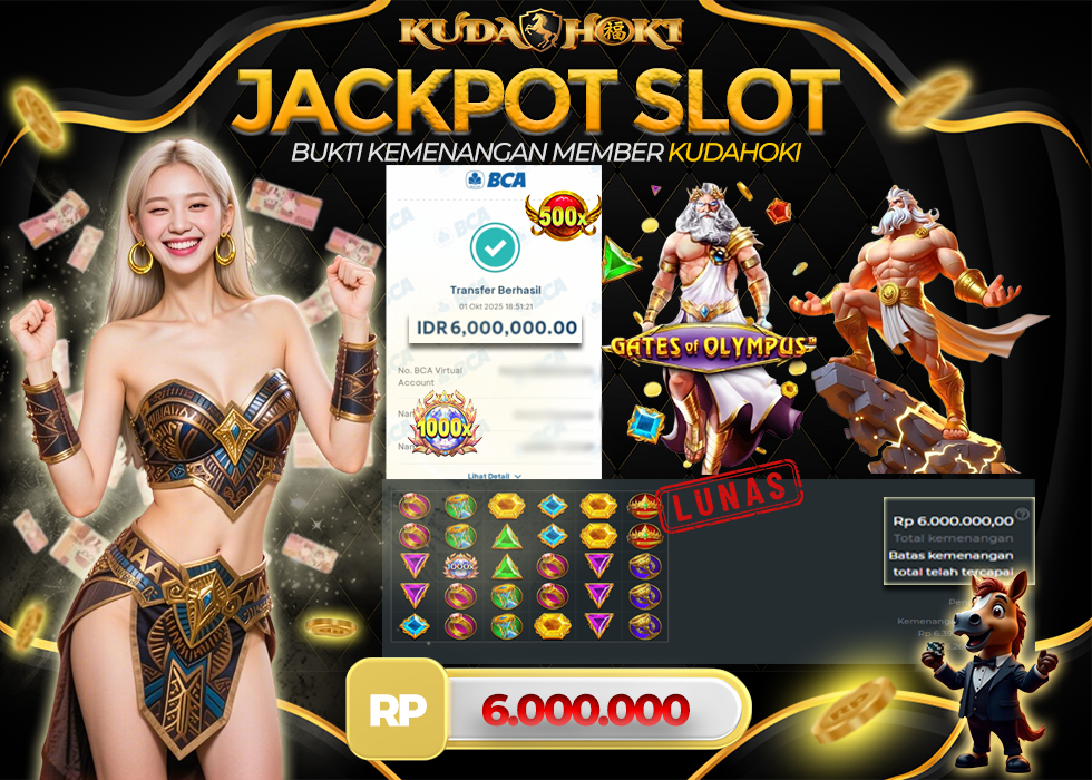 KUDAHOKI JACKPOT SLOT GATES OF OLYMPUS x1000 RP 6.000.000 ,- LUNAS