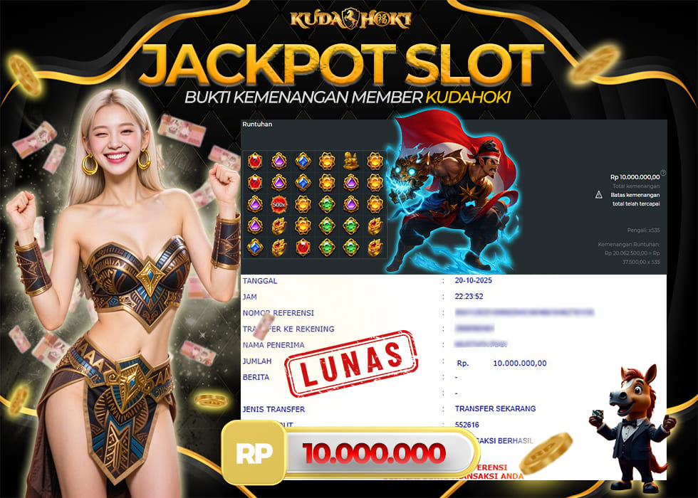 KUDAHOKI JACKPOT SLOT GATES OF GATOT KACA RP 10.000.000 ,- LUNAS