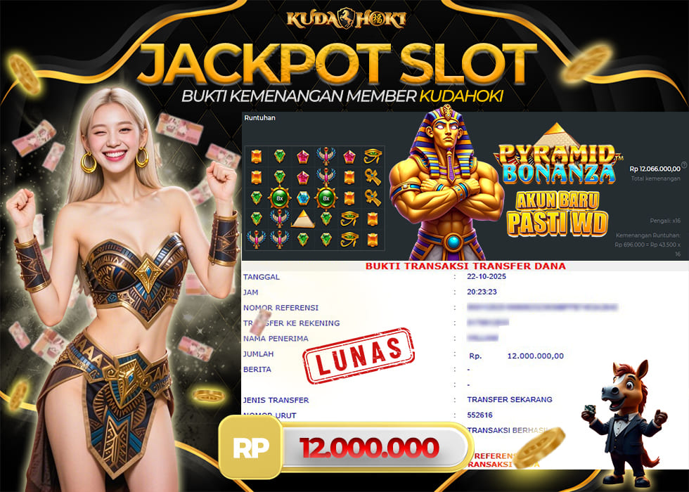 KUDAHOKI JACKPOT SLOT PYRAMID BONANZA RP 12.000.000 ,- LUNAS