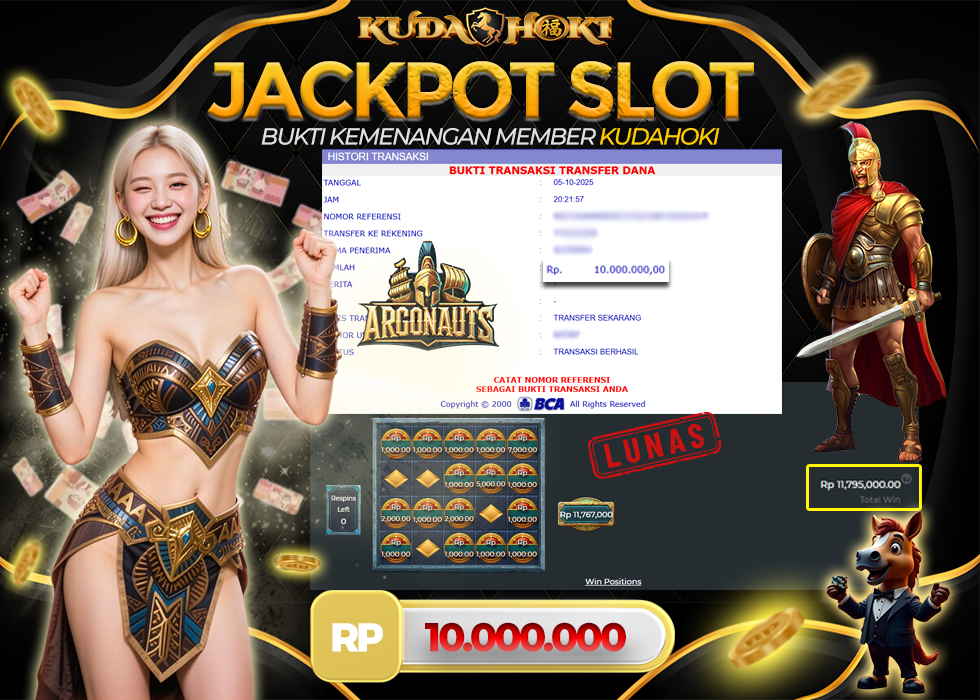 KUDAHOKI JACKPOT SLOT Argonauts RP 10.000.000 ,- LUNAS