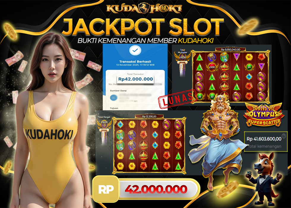 KUDAHOKI JACKPOT SLOT GATES OF OLYMPUS SUPER SCATTER RP 42.000.000 ,- LUNAS