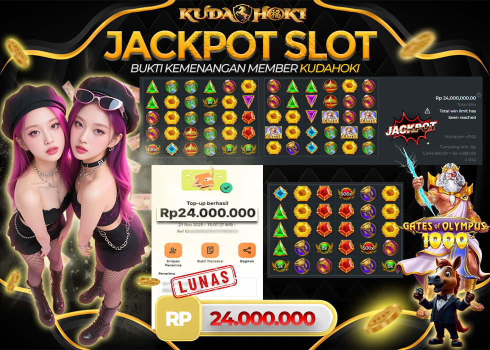 KUDAHOKI JACKPOT SLOT GATES OF OLYMPUS 1000 RP 24.000.000 ,- LUNAS