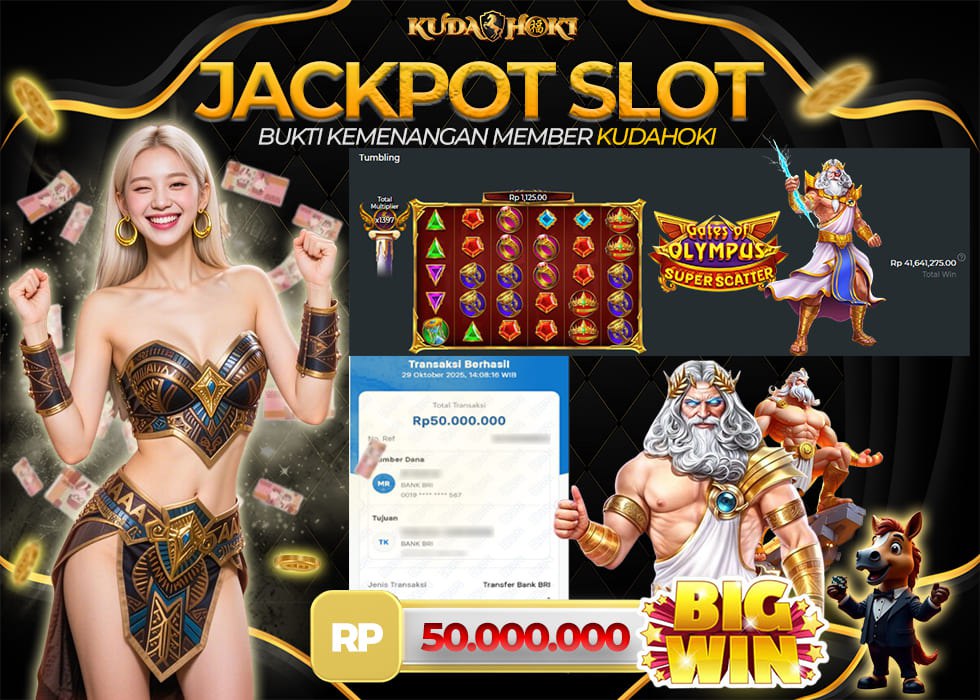 KUDAHOKI JACKPOT SLOT GATES OF OLYMPUS SUPER SCATTER RP 50.000.000 ,- LUNAS