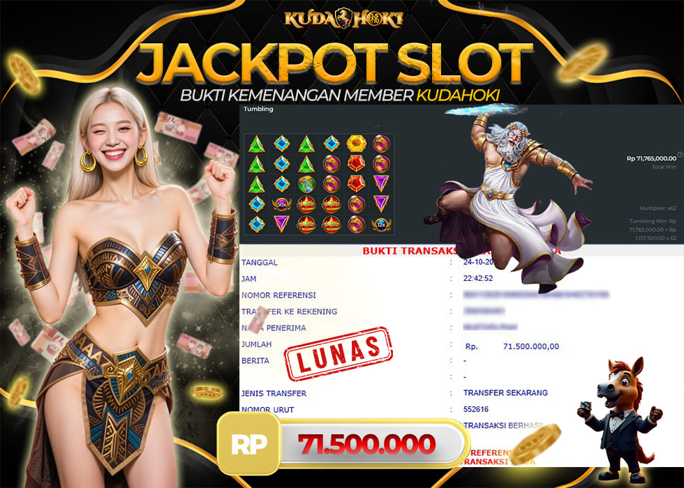 KUDAHOKI JACKPOT SLOT GATES OF OLYMPUS RP 71.500.000 ,- LUNAS