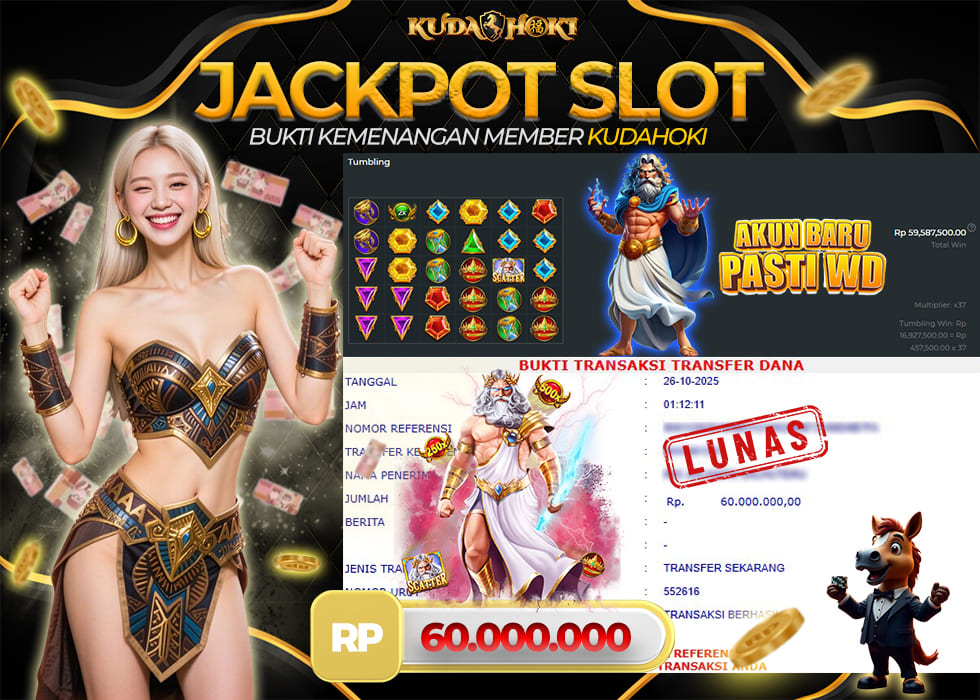 KUDAHOKI JACKPOT SLOT GATES OF OLYMPUS RP 60.000.000 ,- LUNAS