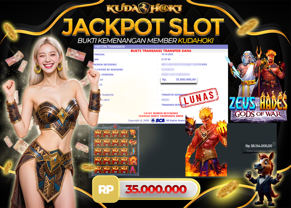 KUDAHOKI JACKPOT SLOT ZEUS VS HADES GODS OF WAR RP 35.000.000 ,- LUNAS