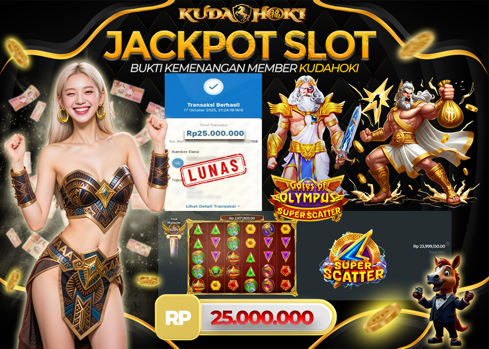 KUDAHOKI JACKPOT SLOT GATES OF OLYMPUS SUPER SCATTER RP 25.000.000 ,- LUNAS