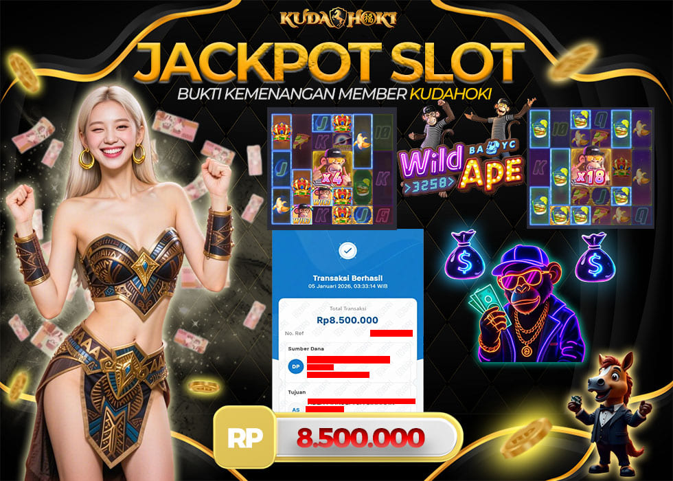 KUDAHOKI JACKPOT SLOTT WILD APEE RP 8.500.000 ,- LUNAS