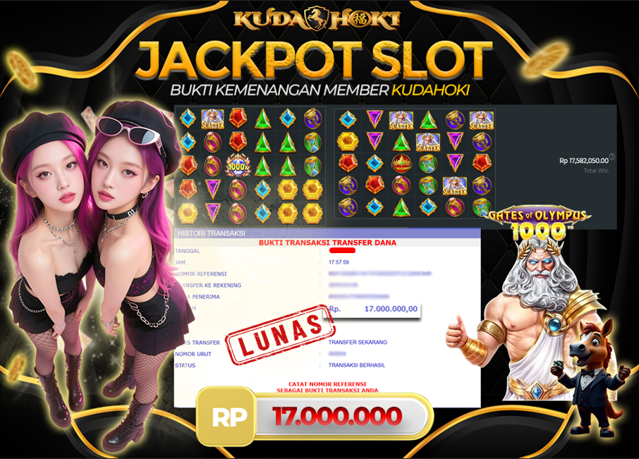 KUDAHOKI JACKPOT SLOT GATES OF OLYMPUS 1000 RP 17.000.000 ,- LUNAS